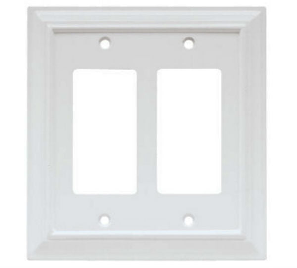 Brainerd® W27189-W-CP Architectural 2-Gang Decorator Wall Plate, White