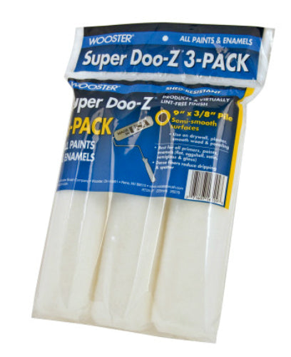 Wooster® R725-9 Super Doo-Z® Shed Resistant Roller Cover, 9" x 3/8" Nap, 3-Pack