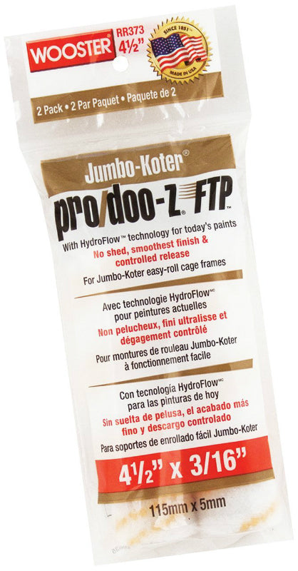 Wooster® RR373-4-1/2 Jumbo-Koter® Pro/Doo-Z® FTP™ Roller Cover, 3/16" Nap, 2-Pk