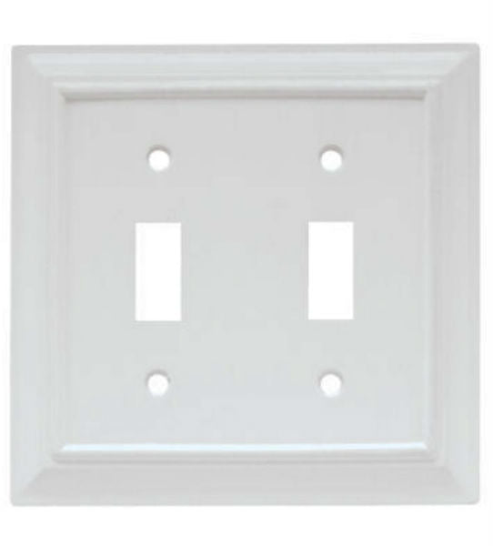 Brainerd®  W27185-W-CP Architectural 2-Gang Toggle Wall Plate, White