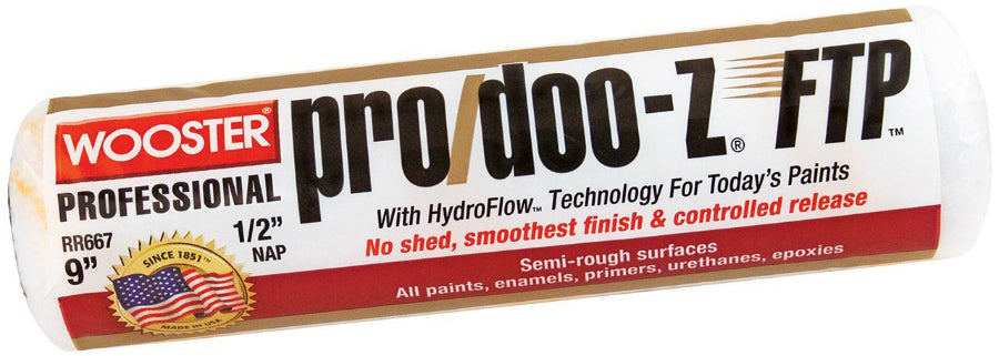 Wooster® RR667-9 Pro/Doo-Z® FTP™ Roller Cover, 1/2" Nap, 9"