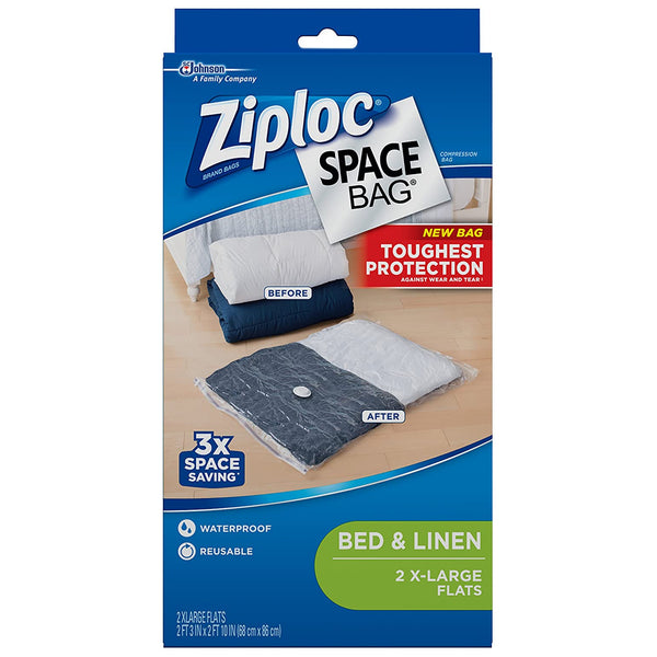 Ziploc 70011 Space Bag Flat Vacuum-Seal Bags, X-Large, 2-Count