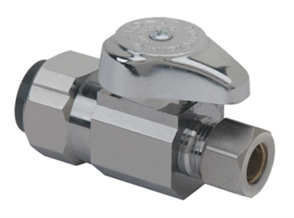 BrassCraft® G2PS14X-CD G2™ Series Push Connect Straight Stop Valve, 1/2" x 3/8"
