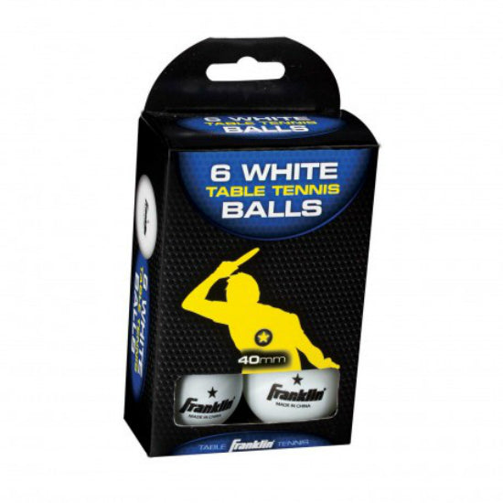Franklin 57113 Table Tennis Balls, White, 1-Star Quality, 6-Pack