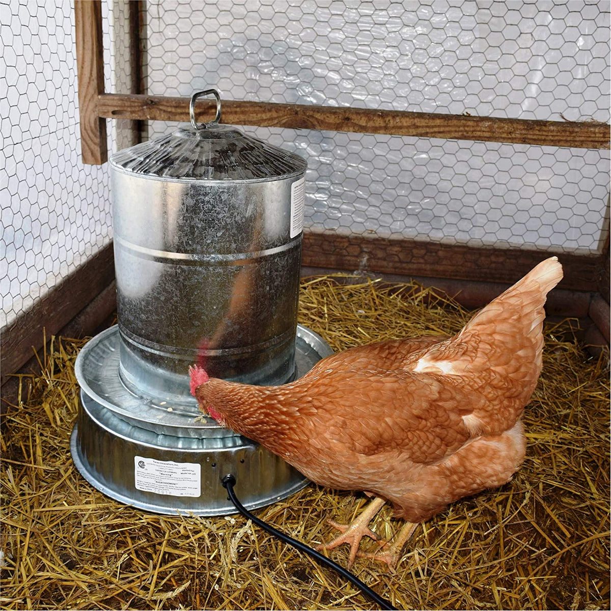 Farm Innovators HP-125 Heated Base for Metal Poultry Founts, 125-Watt