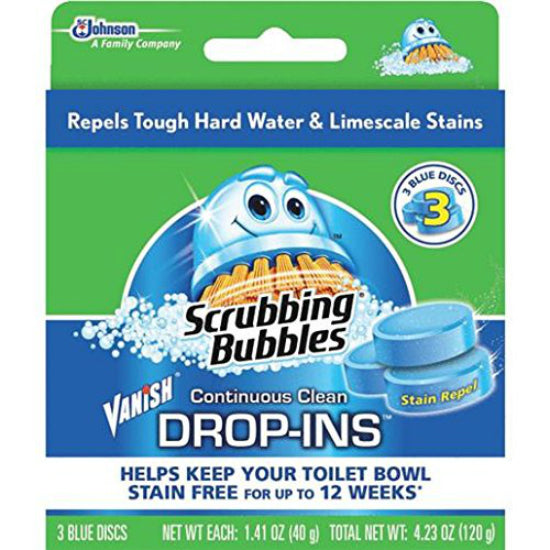 Scrubbing Bubbles® 70480 Vanish® Continuous Clean Drop-Ins™, 3.4 Oz, Blue, 3-Pk