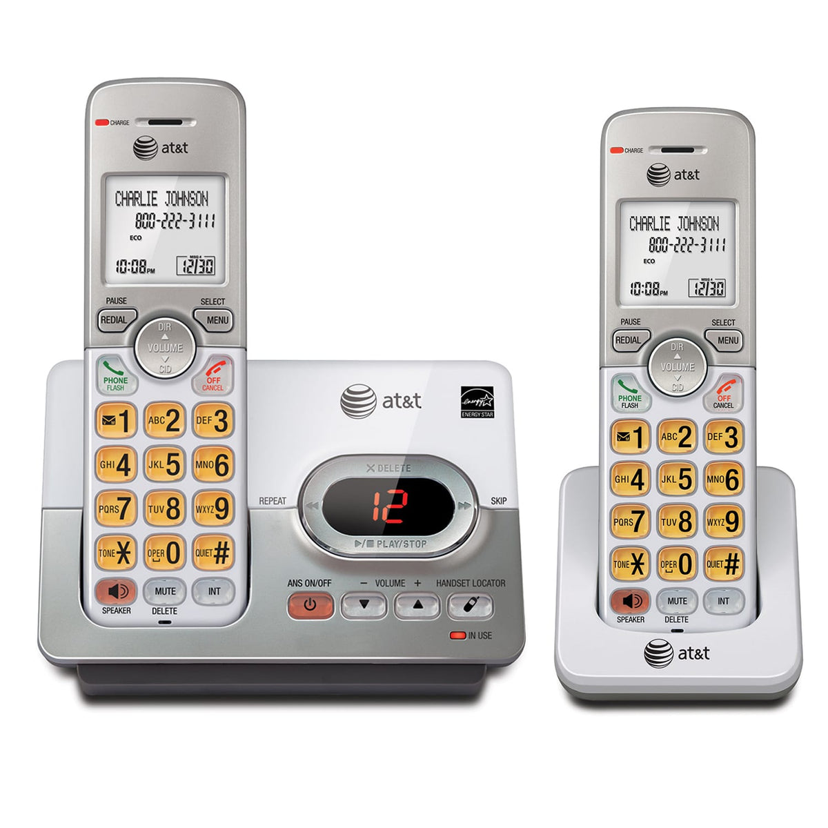 AT&T® EL52203 Two-Handset Cordless Answering System with Caller Id/Call Waiting