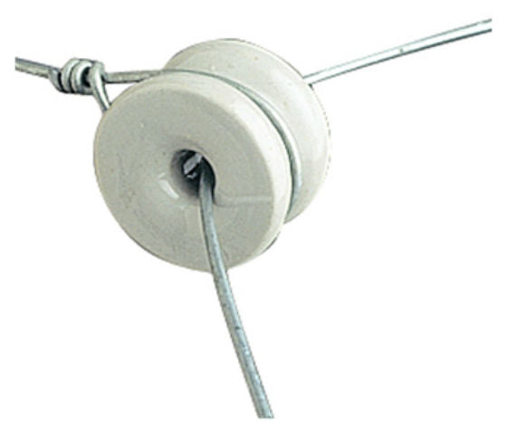 Gallagher G674034 Porcelain Doughnut Insulator, 1-1/2", White, 10 Pack