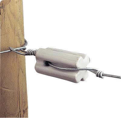 Gallagher G692034 Porcelain Bullnose Electric Fence Insulator, White, 10-Pack