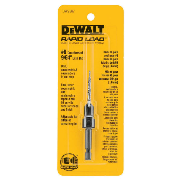 DeWalt® DW2567 Countersink with Drill Bit, #6, 9/64"