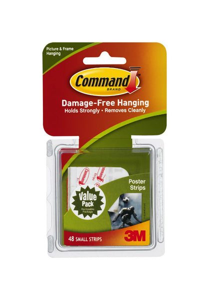 Command 17024-VP Small Poster Adhesive Mounting Strips Value Pack, 48-Count