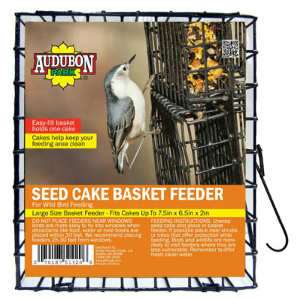 Audubon Park® 11236 Seed Cake Basket Feeder Cage for Wild Bird Feeding, Metal