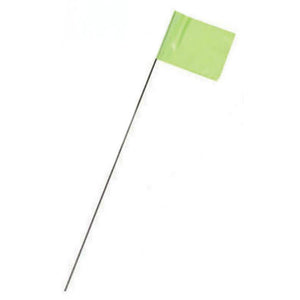 CH Hanson® 15067 Fluorescent Marking Stake Flag, 15", Lime, 10-Pack