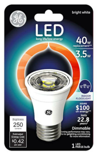 GE Lighting 26383 Dimmable PAR16 LED Floodlight Bulb, Bright White, 3.5-Watt