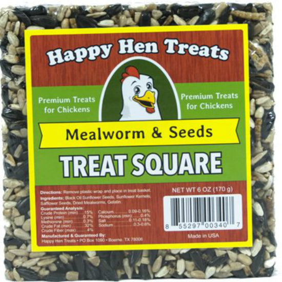Happy Hen Treats 17087 Mealworm & Seed Treat Square, 6 Oz