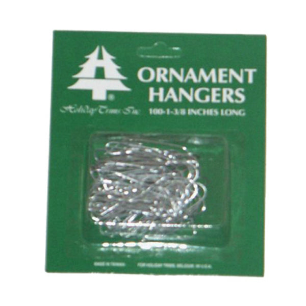 Holiday Trim 3926000 Xmas Regular Ornament Hook/Hanger, Silver, 1-3/8", 100-Ct