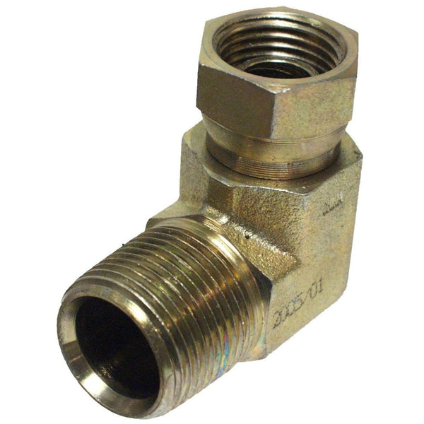 Apache 39005250 90-Degree Hydraulic Hose Adapter, 3/4"MP x 1/2"FP Swivel