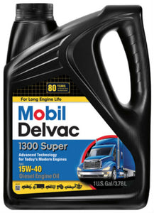 Mobil Delvac™ MO01304G 1300-Super Heavy-Duty Diesel Engine Oil, 15W40, 1-Gallon