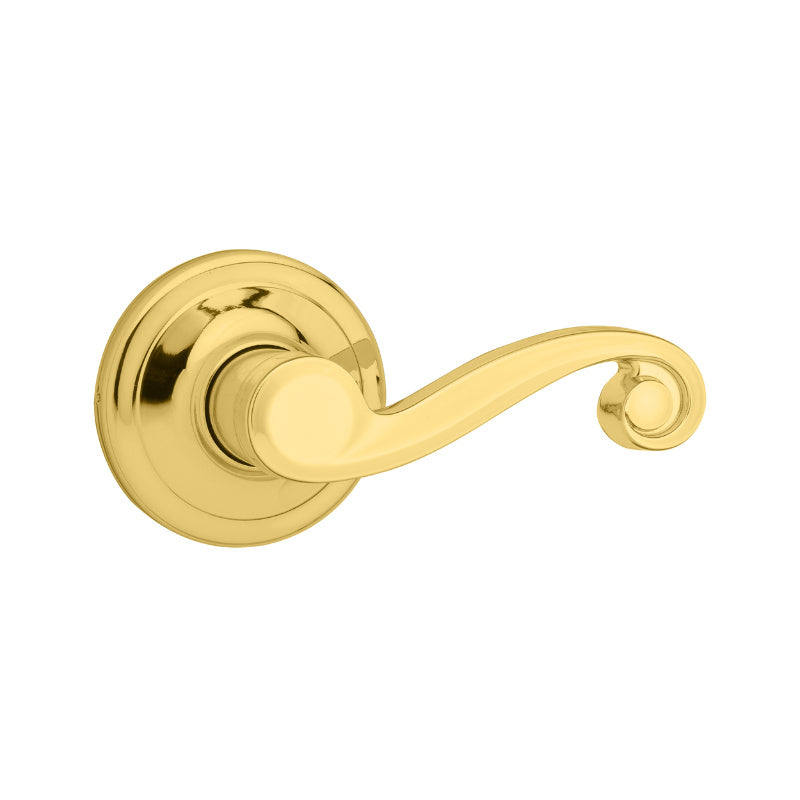 Kwikset 720LL-3-CP Signature Series Lido Universal Passage Lever, Polished Brass