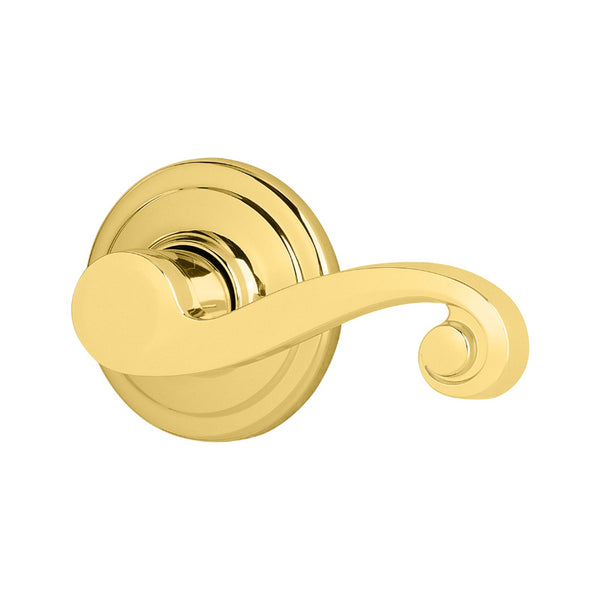 Kwikset 720LL-3-CP Signature Series Lido Universal Passage Lever, Polished Brass