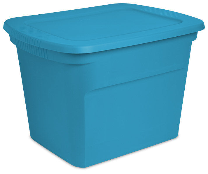 Sterilite® 17314308 Storage Tote with Lid, Blue Aquarium, 18-Gallon