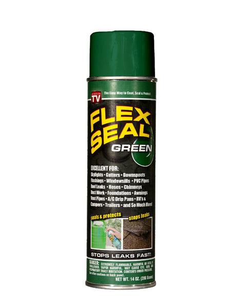 Flex Seal® FSGRNR20 Liquid Rubber Sealant Coating, As Seen On TV, 14 Oz, Green