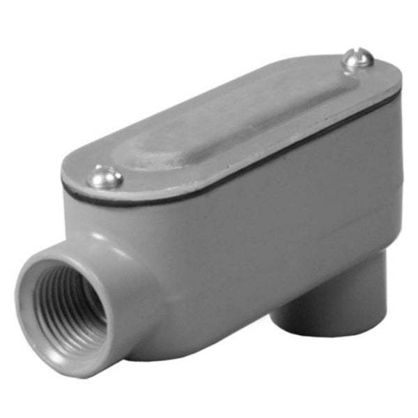 Taymac® RLB050 Oval Threaded LB Conduit Body, Die Cast Aluminum, 1/2"