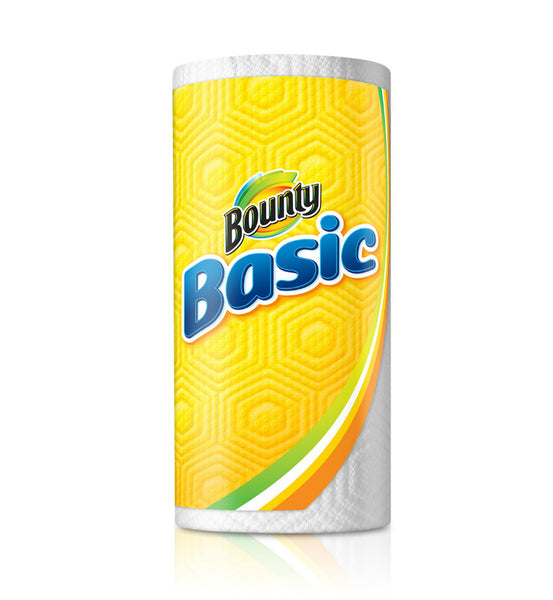 Bounty® 92976 Basic Print Paper Towel, Sinlge Regular Roll, 44-Sheets