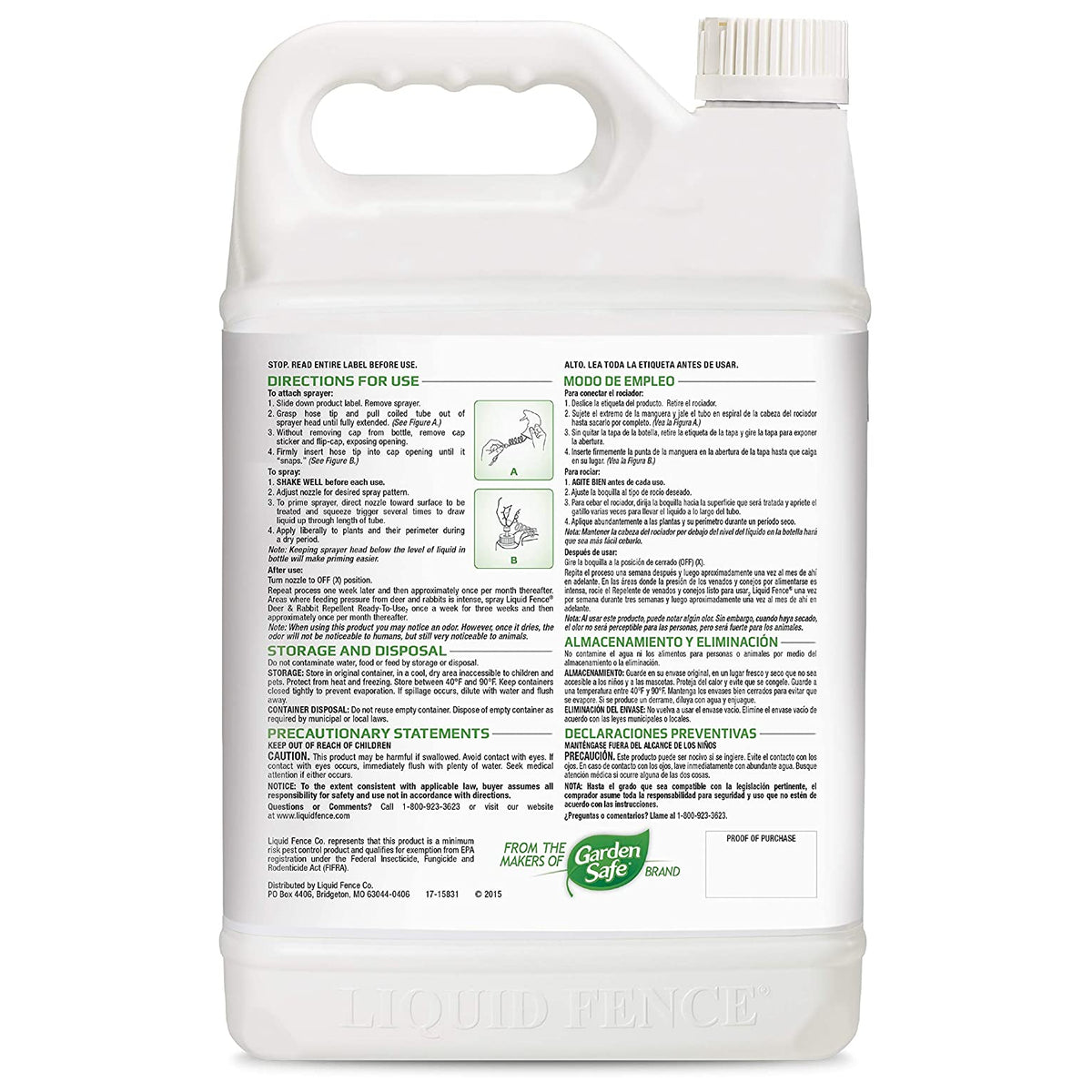 Liquid Fence HG-70109 Deer & Rabbit Repellent, Ready To Use, 1-Gallon