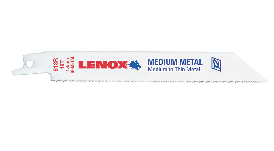 Lenox® 22751OSB618R Metal Cutting Reciprocating Saw Blade, 18 TPI, 6"