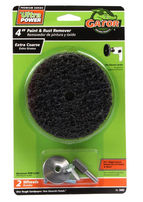 Gator® 9485 Zirconium Oxide Paint & Rust Remover, Extra Coarse, 4", 2-Pack