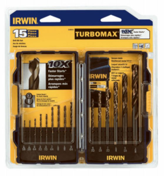 Irwin® 318015 TurboMax® Turbo Point Drill Bit Set, 15-Piece