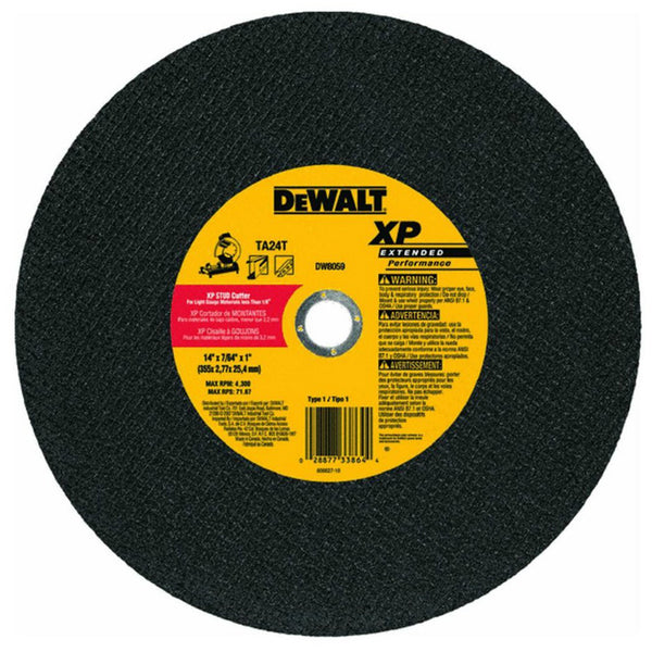 DeWalt® DW8059 XP™ Extended Performance Metal Stud Cutting Wheel, 14"x7/64"x1"