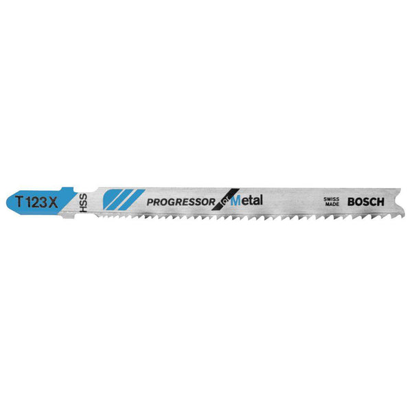 Bosch T123X Progressor for Metal HSS T-Shank Jig Saw Blades, 4", 5-Pack