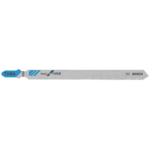 Bosch T318A Basic for Metal HSS T-Shank Jig Saw Blades, 24 TPI, 5-1/4", 5-Pack