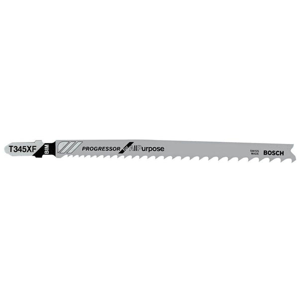 Bosch T345XF Progressor for All-purpose T-Shank Jig Saw Blade, 5-10 TPI, 5-1/4", 5-Pack