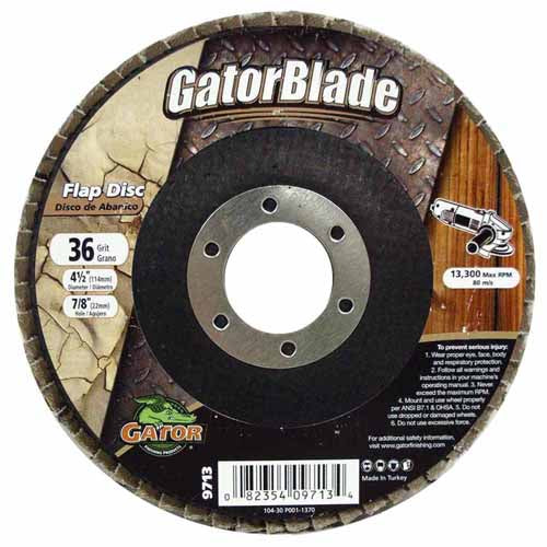 Gator® 9713-1 Zirconium Oxide Flap Disc, 36-Grit, 4-1/2" x 7/8"