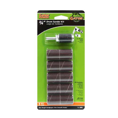 Gator® 6095 Aluminum Oxide Drum Sander Kit, Assorted Grits, 3/4" x 1", 10-Pack