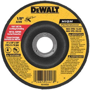 DeWalt® DWA4510 Metal Grinding Wheel, 4" x 1/8" x 5/8"