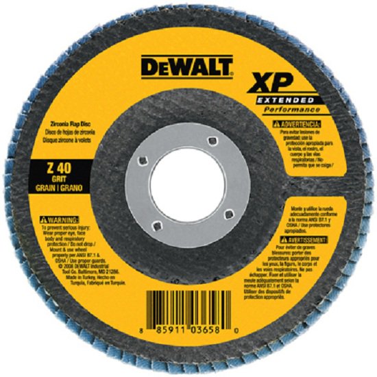 DeWalt® DW8251 XP™ Extended Performance Flap Disc, 60 Grit, 4-1/2" x 7/8"