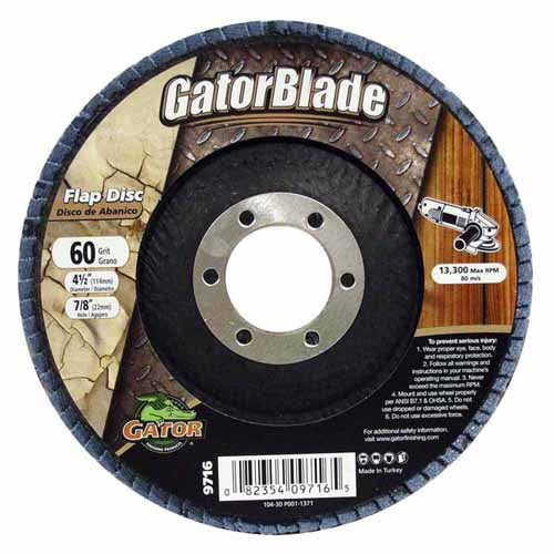Gator® 9716-1 Zirconium Oxide Flap Disc, 60-Grit, 4-1/2" x 7/8"