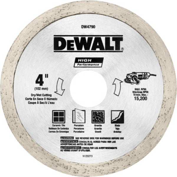 DeWalt® DW4790 High Performance™ Tile Blade, 4" x 0.060