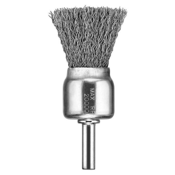 DeWalt® DW4901 High Performance™ Carbon Crimped Wire End Brush, 1" x 1/4"