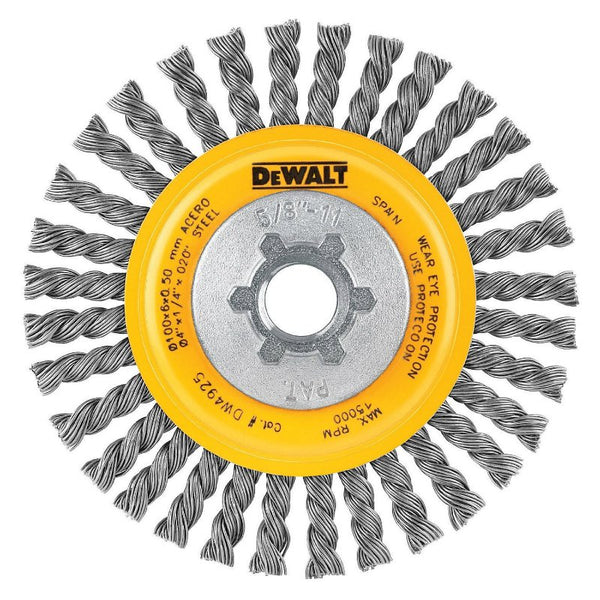 DeWalt® DW4925 High Performance™ Carbon Stringer Bead Wire Wheel, 4" x 5/8"-11