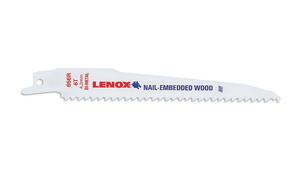 Lenox® 22750OSB656R Wood Bi-Metal Reciprocating Saw Blade, 6 TPI, 6"