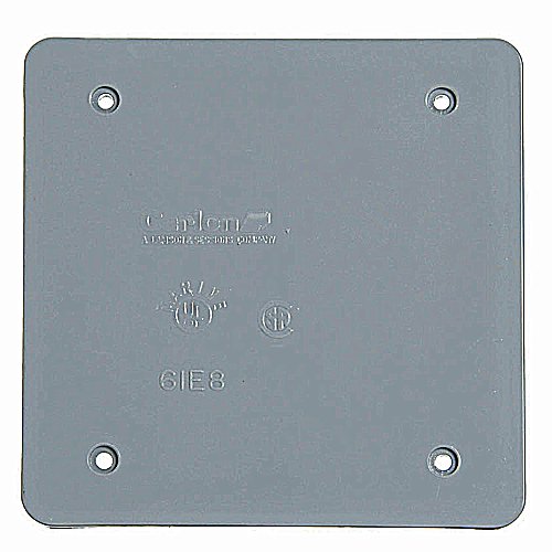 Carlon® E9802CN-CAR Field Service PVC Blank Box Cover, Gray, 2-Gang