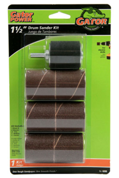 Gator® 6096 Aluminum Oxide Drum Sander Kit, Assorted Grits, 1-1/2", 10-Pack