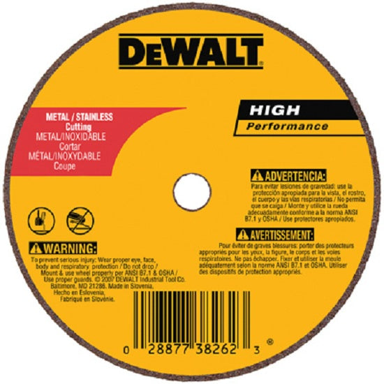 DeWalt® DW8717 Metal & Stainless Fast Cutting Wheel, A36T, 4" x .035" x 3/8"