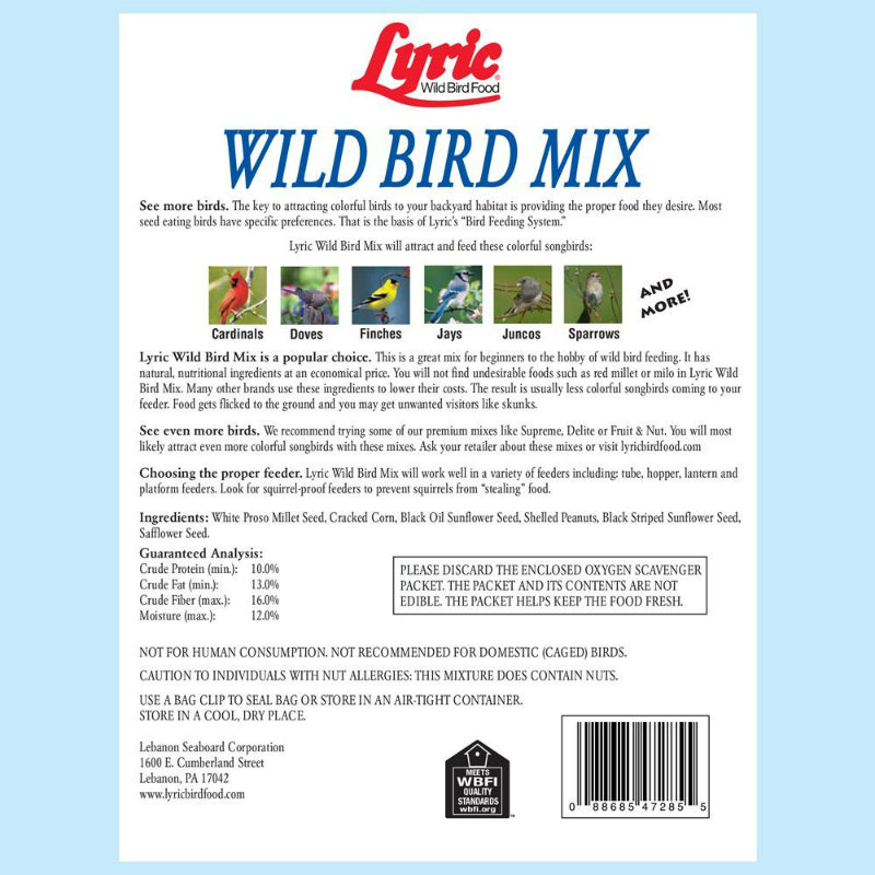 Lyric® 26-47432 Premium Wild Bird Food Mix w/ 6-Nutritional Foods, 5 Lbs