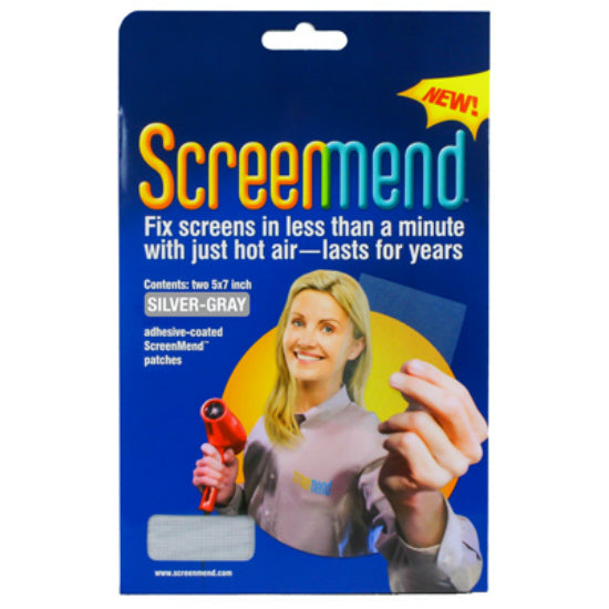 ScreenMend 04549 Adhesive-Coated Screen Repair Patch, Silver, 5" x 7", 2-Pack